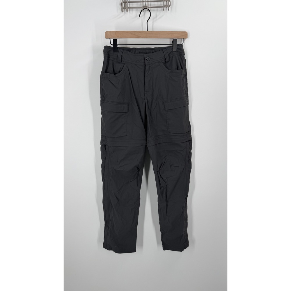 REI Co-op Convertible Pants Women 4 Gray Sahara Hiking Cargo Zip Off